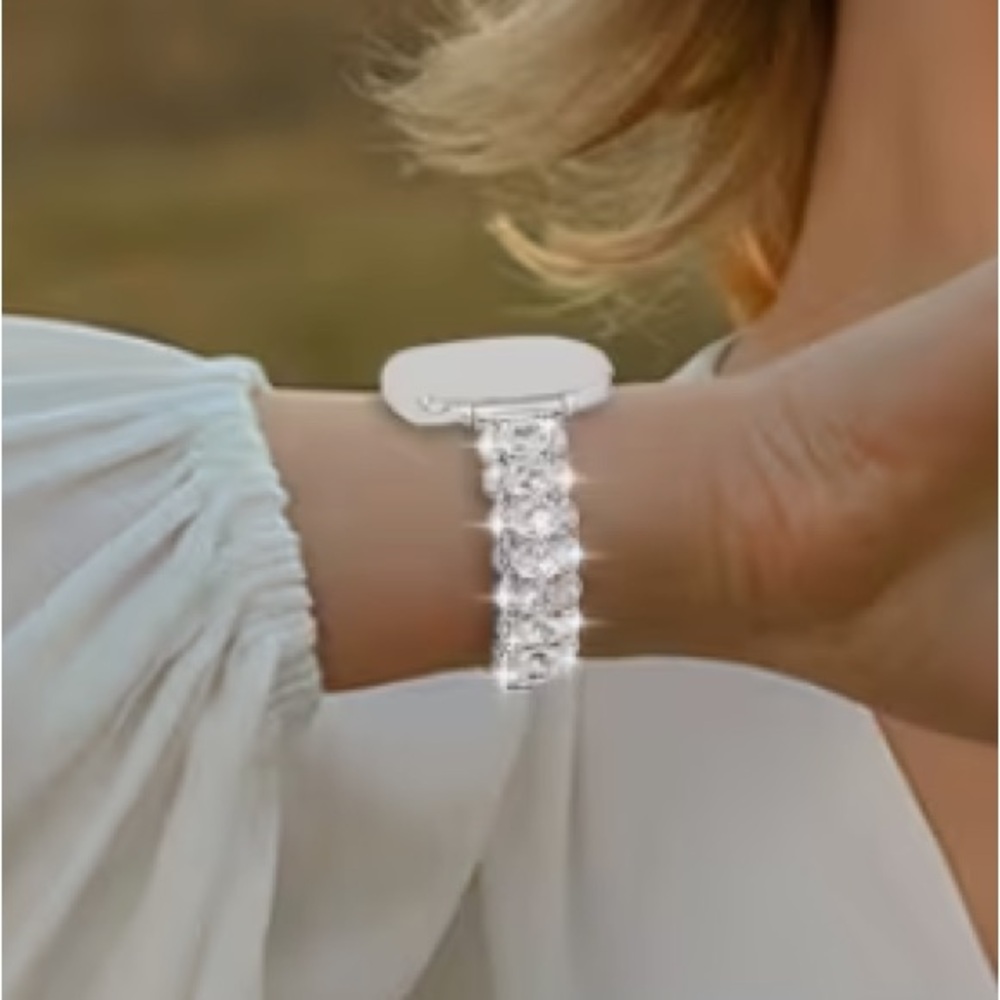 Silver Crystal Rhinestone Replacement Band for Smartwatch Apple Watch - Picture 4 of 5